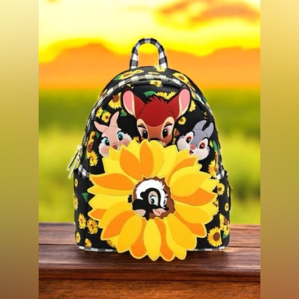Loungefly Disney Bambi Sunflower Friends Mini-Backpack NWT